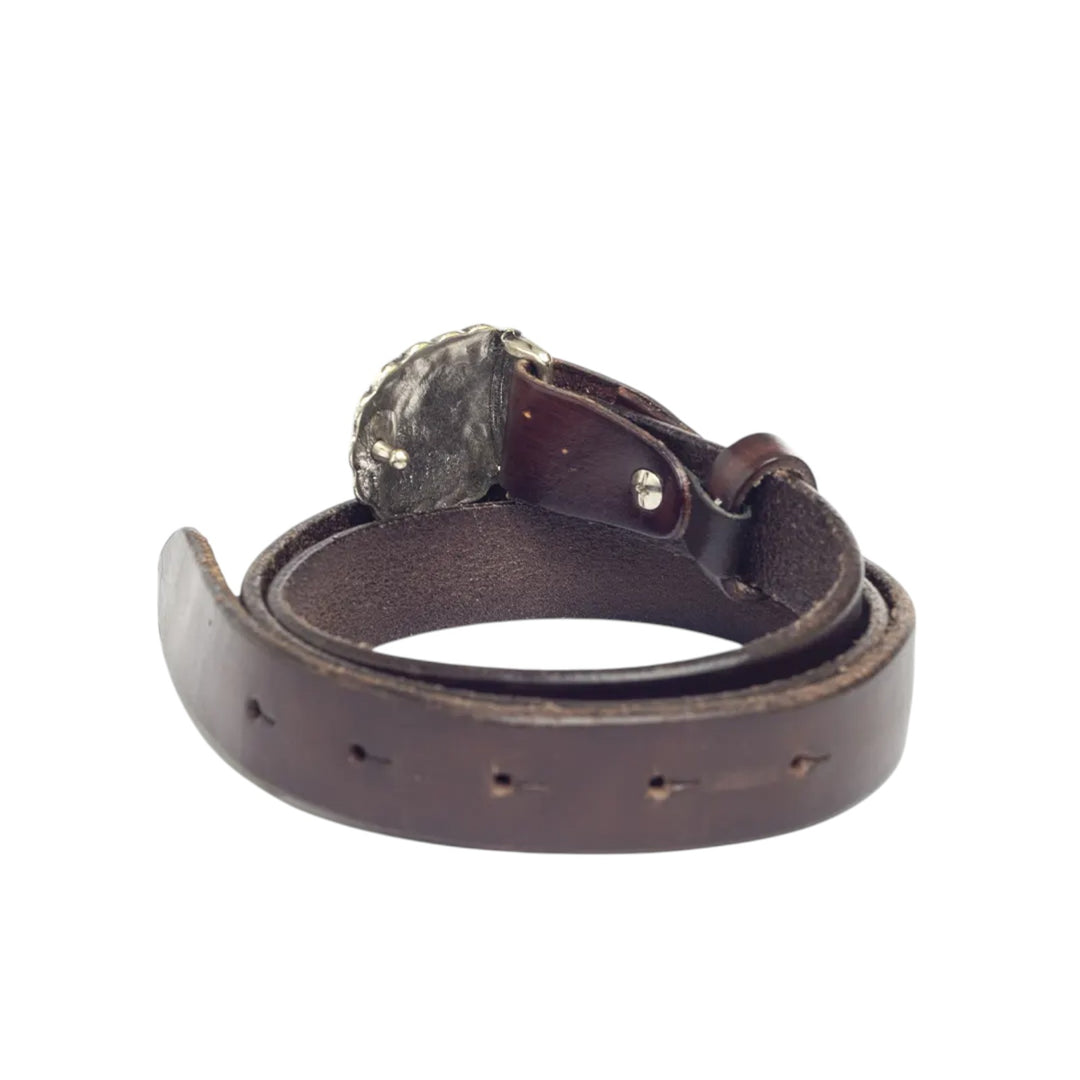 ECHT LEDEREN RIEM BRUINE GESP