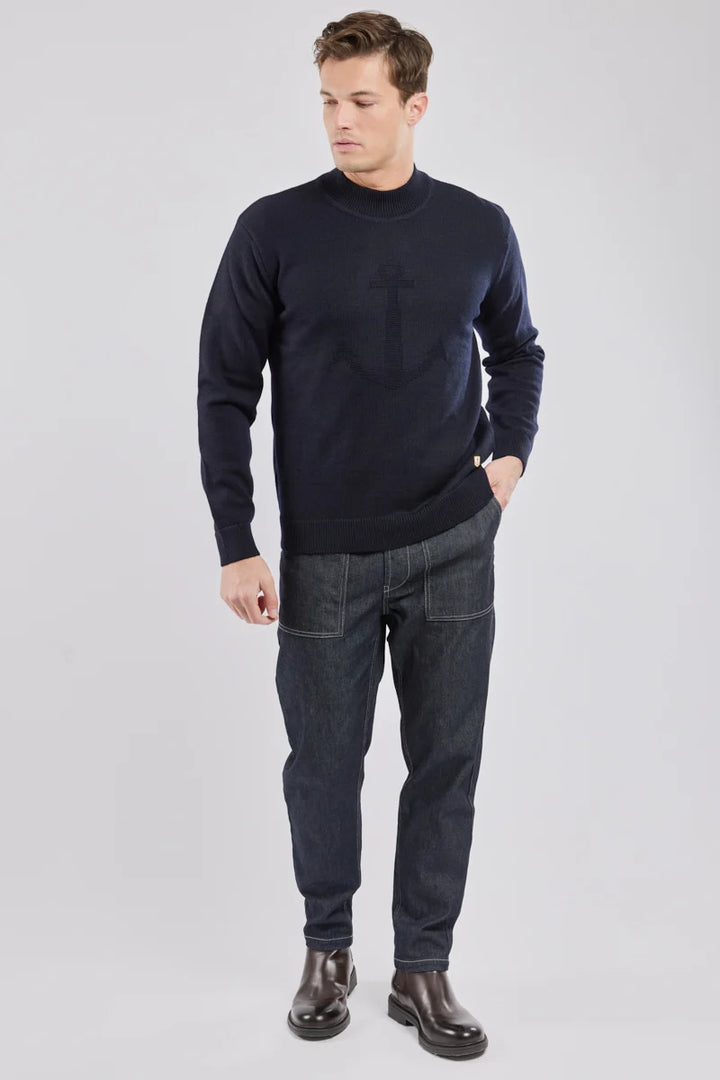 Pul col montant Ancre Navire Marineblauw