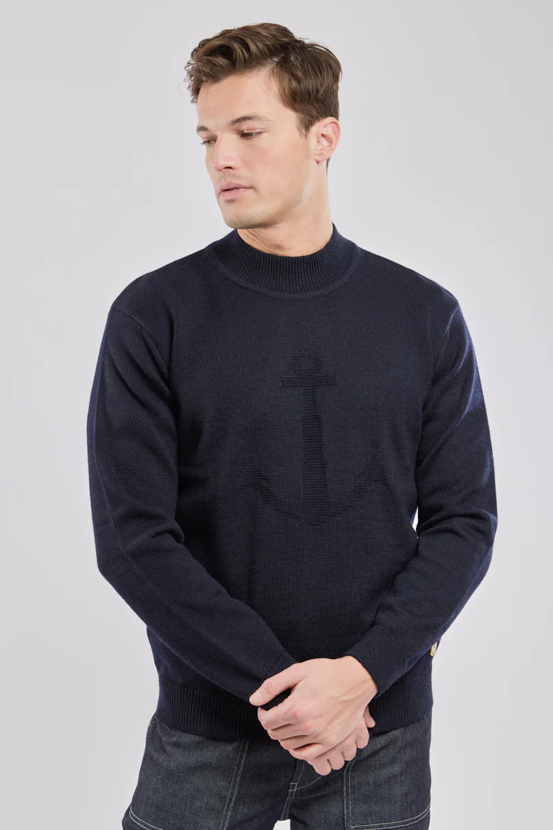 Pul col montant Ancre Navire Marineblauw