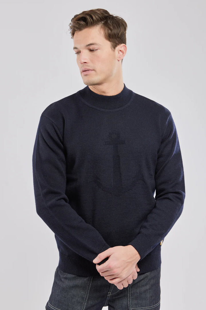 Pul col montant Ancre Navire Marineblauw