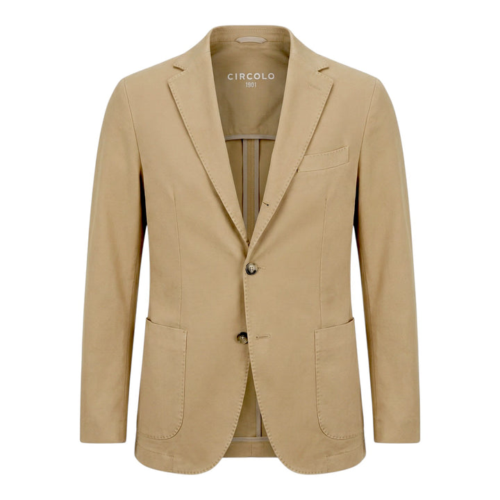Premium Piquet Blazer in Beige Katoen