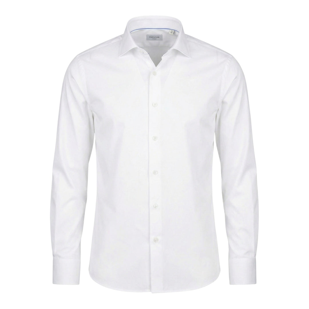 Overhemd Lange Mouw Slim Fit Strijkvrij Wit