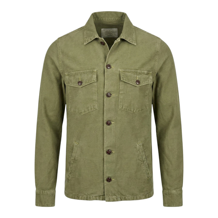 Acadia Overhemd met Lange Mouwen Linnenmix Military