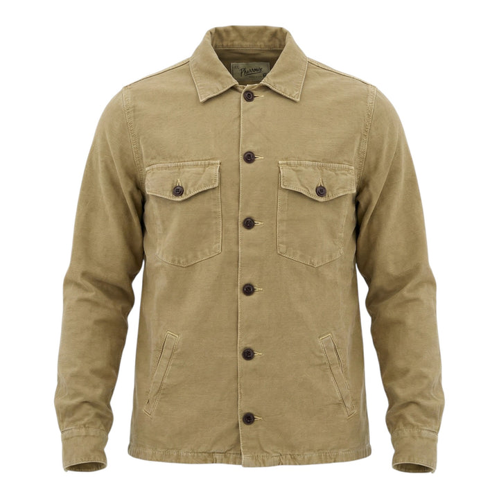 Over-shirt met lange mouwen Acadia Linnenmix Moka