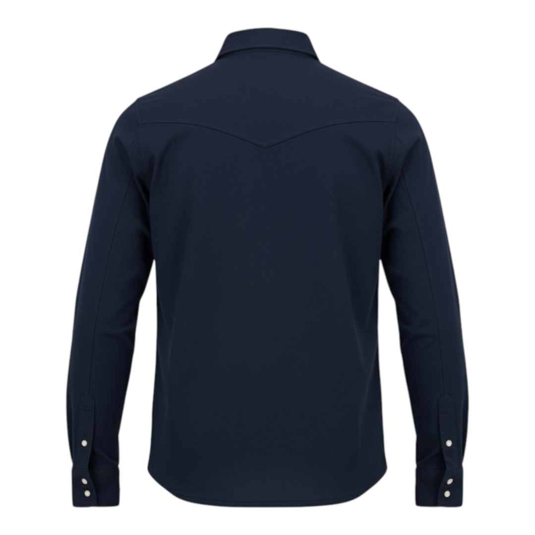 Western Overhemd Lange Mouw El Paso Slub 180gr Navy