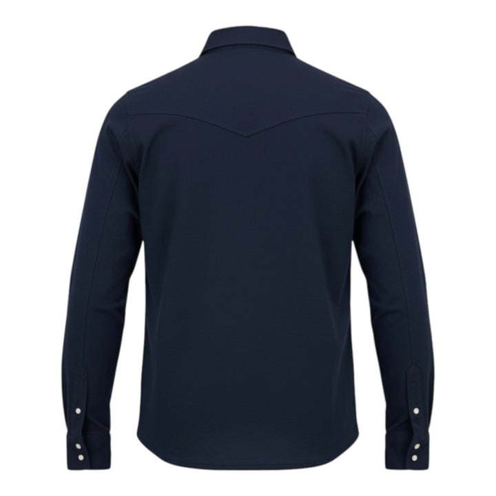 Western Overhemd Lange Mouw El Paso Slub 180gr Navy