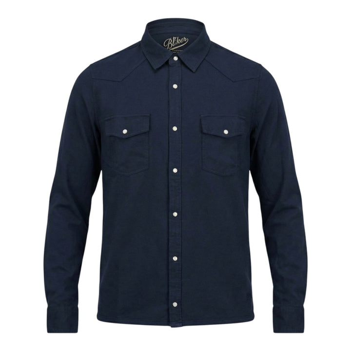 Western Overhemd Lange Mouw El Paso Slub 180gr Navy