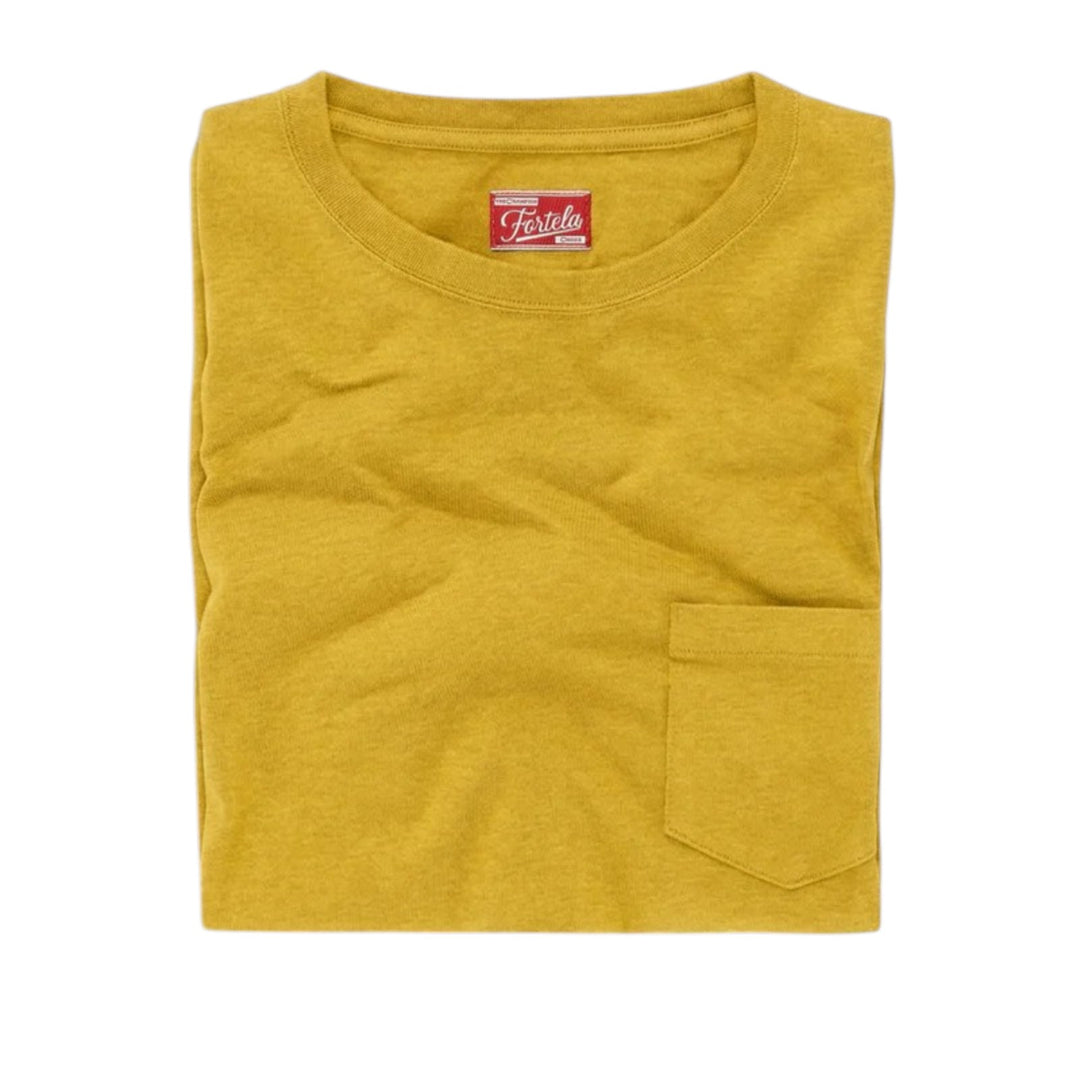 Teepocket T-shirt met borstzak van katoen Mustard Giallo