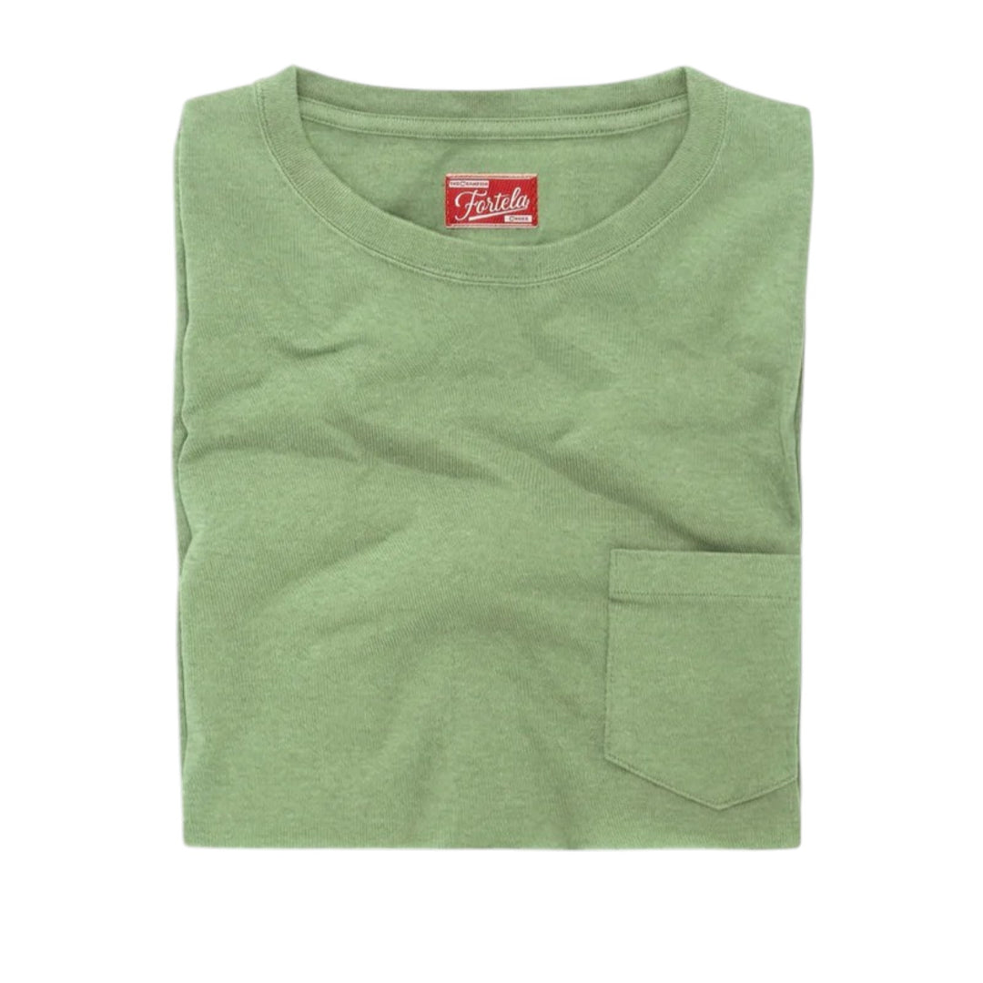 Tubejp T-shirt met borstzak van katoen Lobster Sage Groen