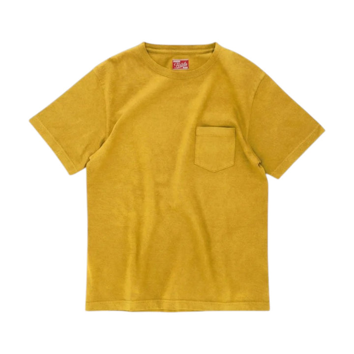 Teepocket T-shirt met borstzak van katoen Mustard Giallo