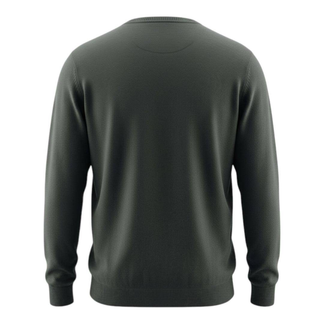 Crewneck met lange mouwen van gekamd katoen Antraciet