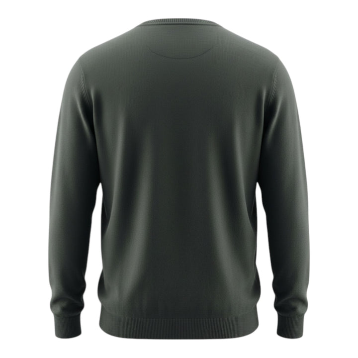 Crewneck met lange mouwen van gekamd katoen Antraciet