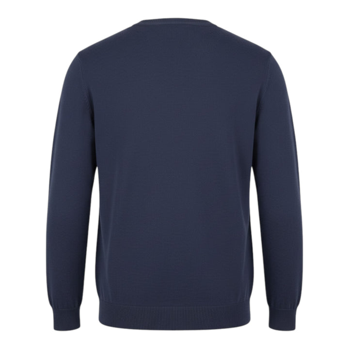 Ronde hals met lange mouwen van gekamd katoen Blauw