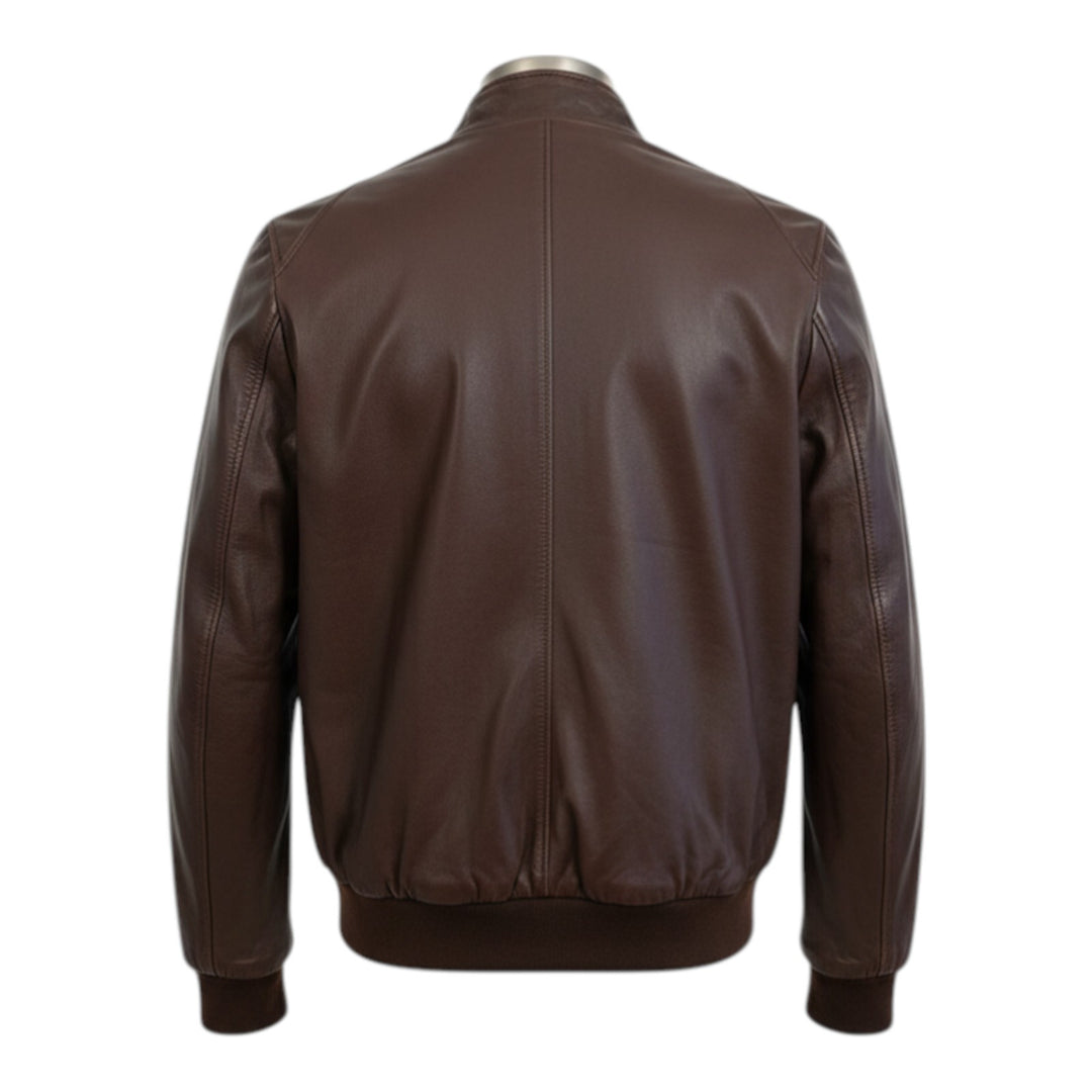 Bruin echt leren jack Baracuta-model