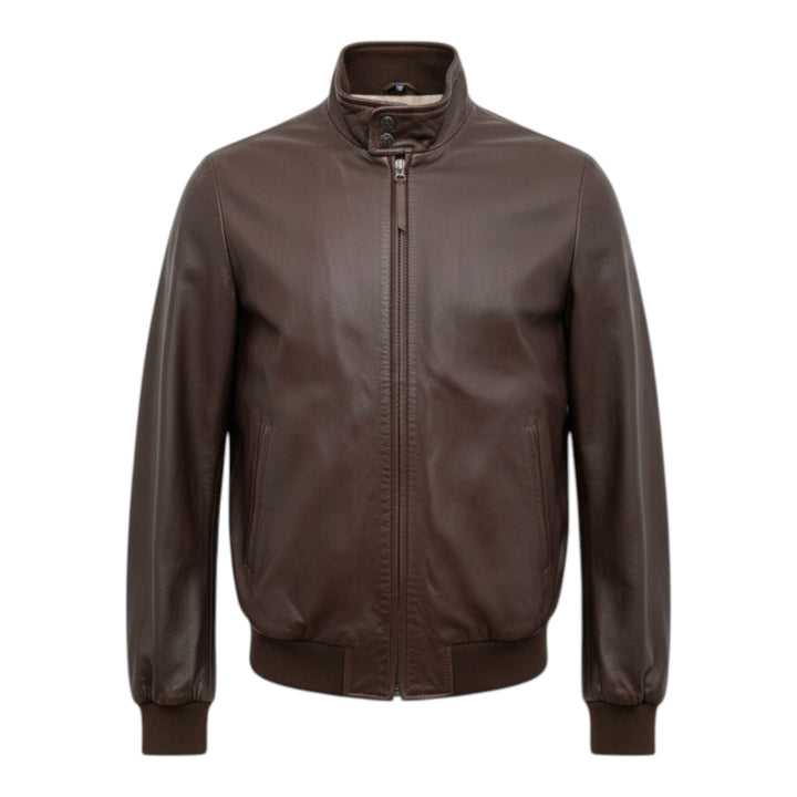 Bruin echt leren jack Baracuta-model