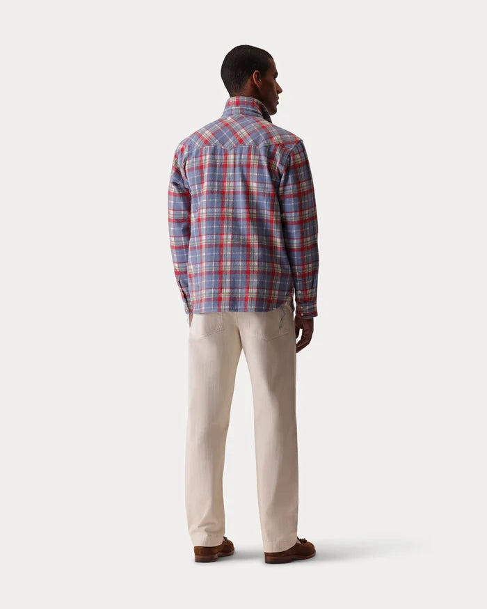 JOSH WESTERN OVERHEMD GERUIT KATOEN RED/GREY