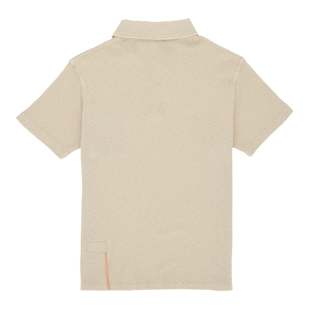 Missourim Polo van Wafeljersey met Korte Mouwen Beige