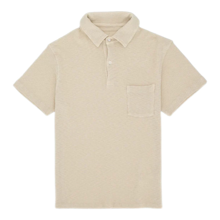Missourim Polo van Wafeljersey met Korte Mouwen Beige