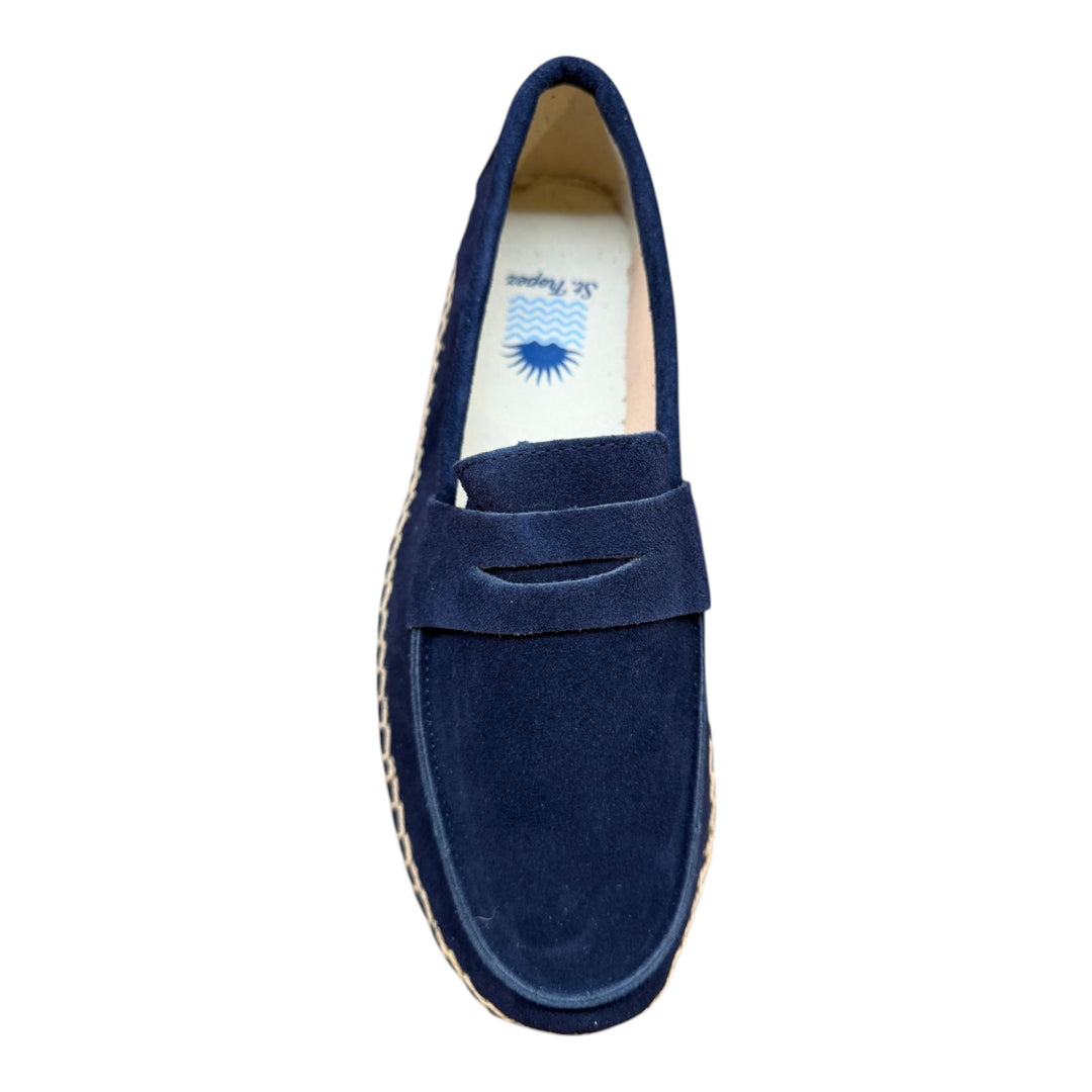 Mocassins van echt suède met rubberen zool - Navy blauw