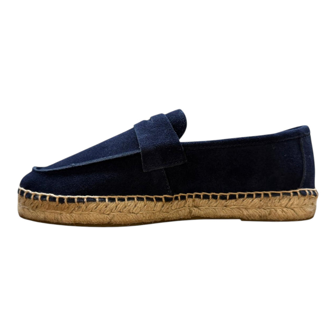 Mocassins van echt suède met rubberen zool - Navy blauw