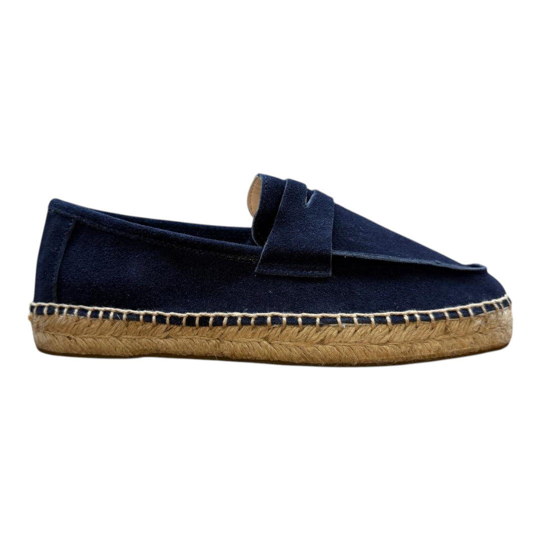 Mocassins van echt suède met rubberen zool - Navy blauw