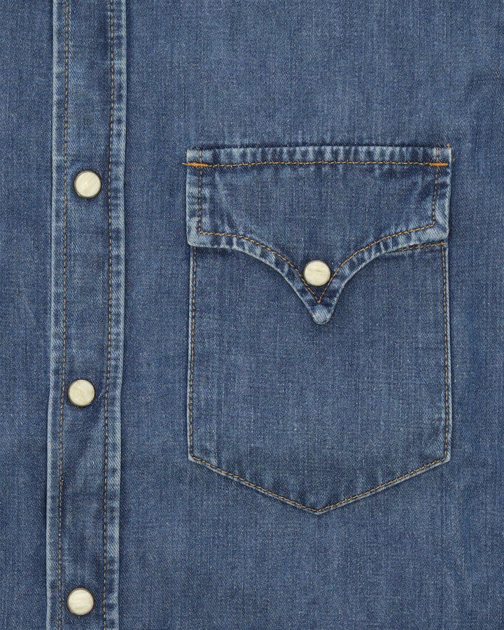 NTEX Western shirt in stone wash denim.