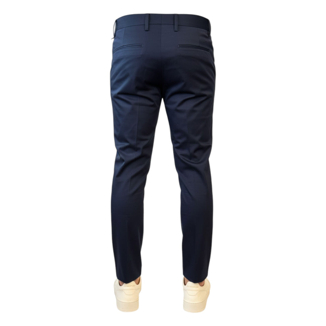 Slim Fit Korte Pantalon met Steekzakken - Navy Blauw