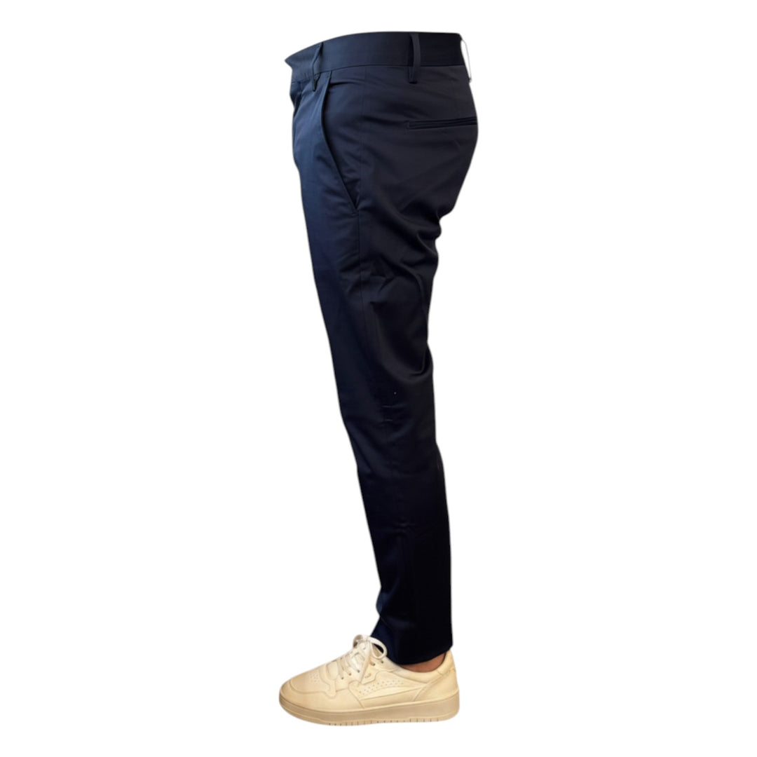 Slim Fit Korte Pantalon met Steekzakken - Navy Blauw