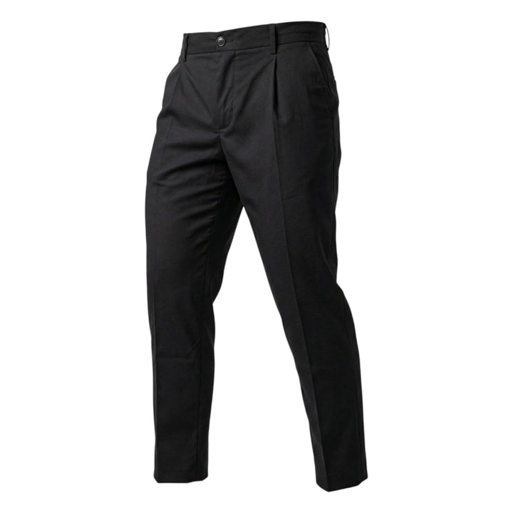 Pantalon met elastische tailleband en plooien in Tasmania Black