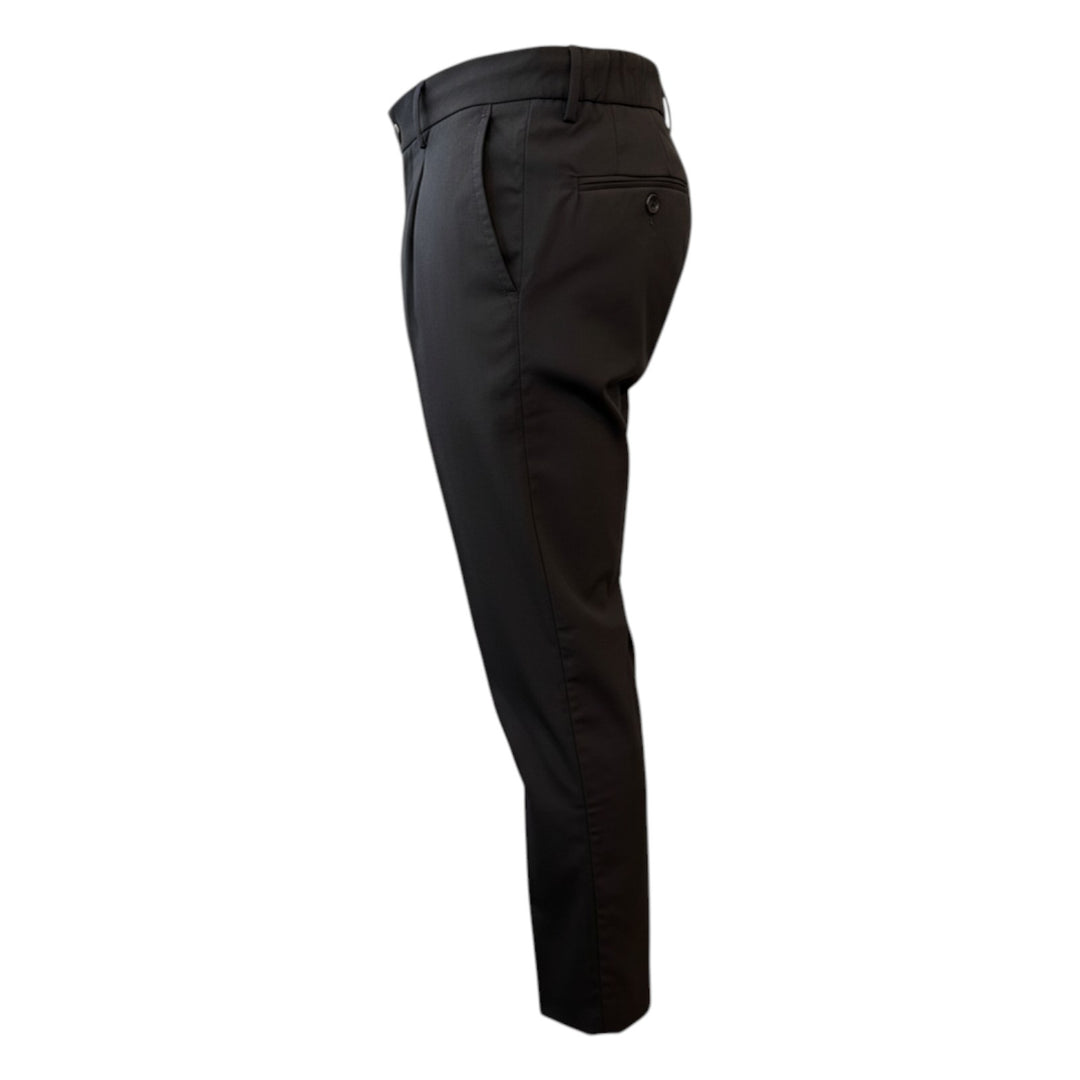 Pantalon met elastische tailleband en plooien in Tasmania Black