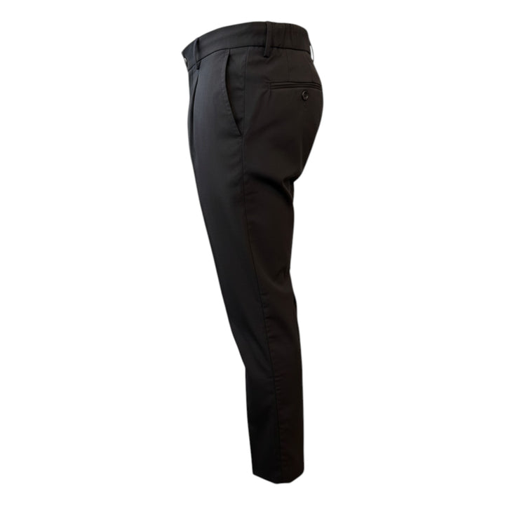 Pantalon met elastische tailleband en plooien in Tasmania Black