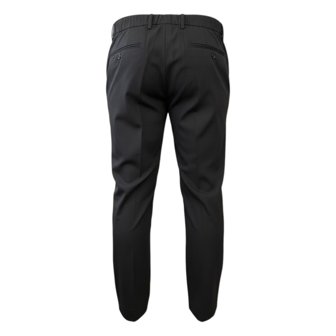 Pantalon met elastische tailleband en plooien in Tasmania Black