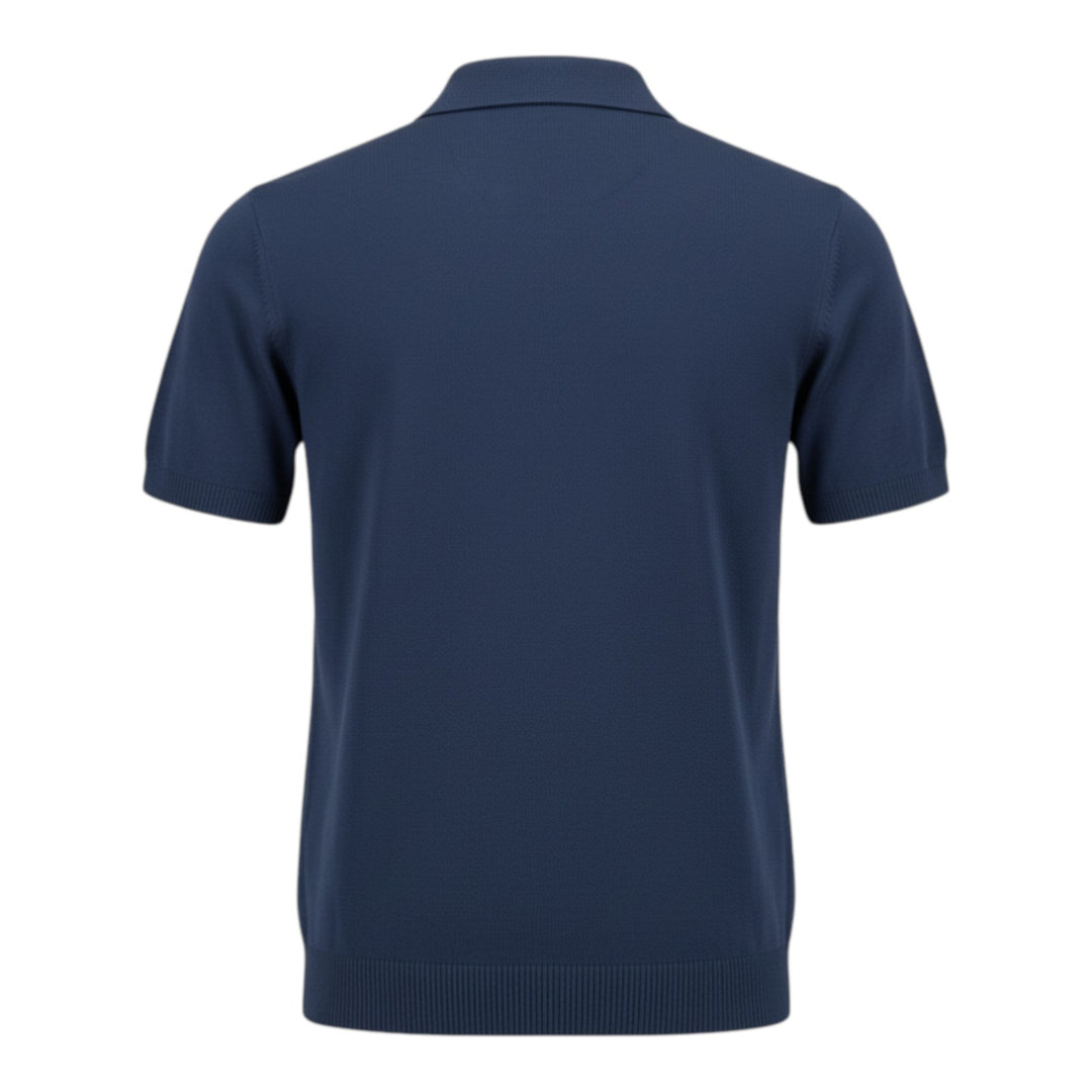 Polo met korte mouwen van gekamd katoen Blauw