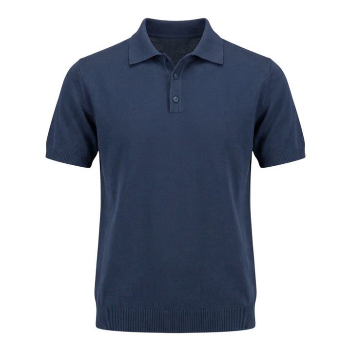 Polo met korte mouwen van gekamd katoen Blauw