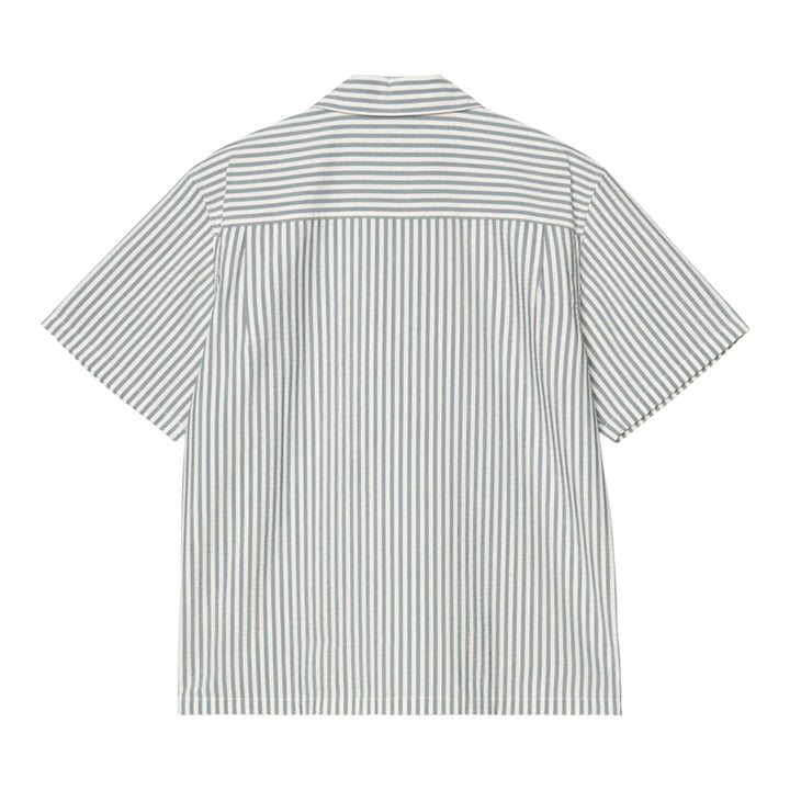 S/S Leavel Shirt Leavel Stripe, Blue River / Wax
