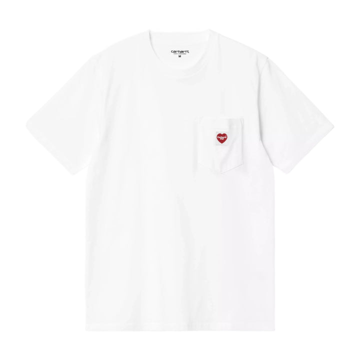 S/S Pocket Heart T-Shirt Wit / Rood
