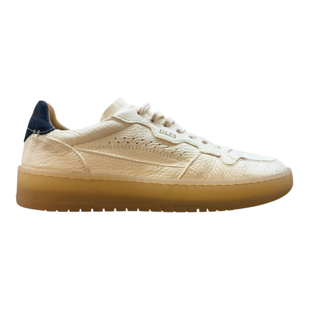 Sneakers Jannik in echt hertenleer Boter-Blauw