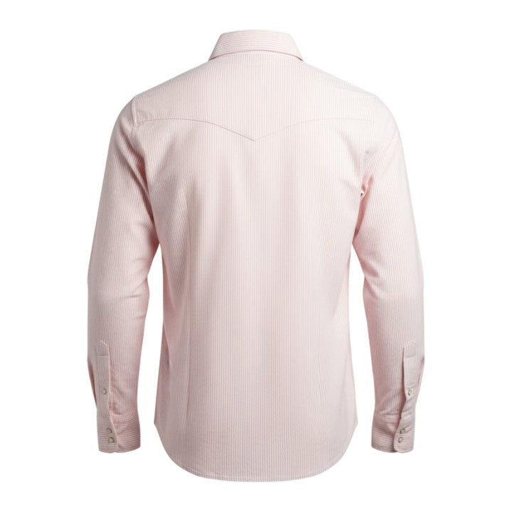 Western Oxford Shirt Flagstaf Gestrereept Wit-Roze