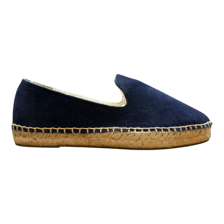 Espadrilles van echt suède met rubberen zool navy blauw