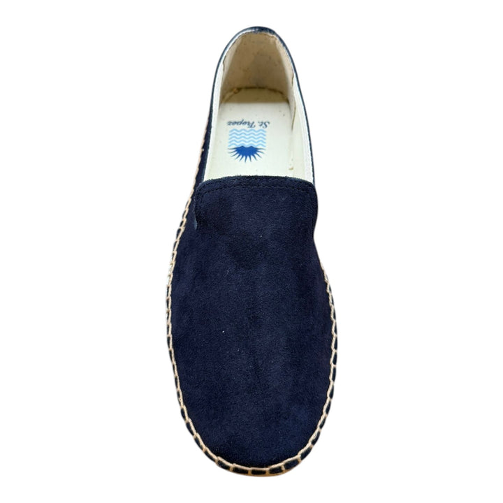 Espadrilles van echt suède met rubberen zool navy blauw