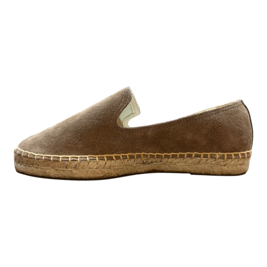 Espadrilles van Echt Suède met Rubberen Zool Bruin