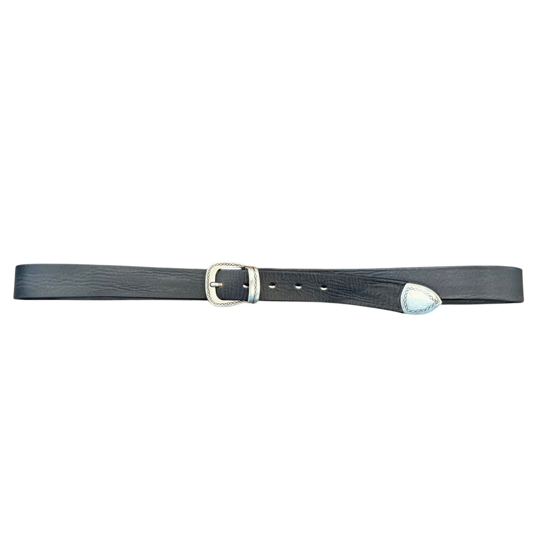 WESTERN RIEM VAN ECHT LEER BLAUW