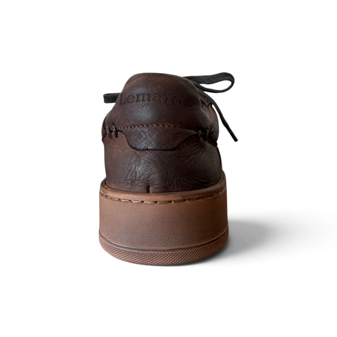 SNEAKERS IN PELLE CERVO EBANO