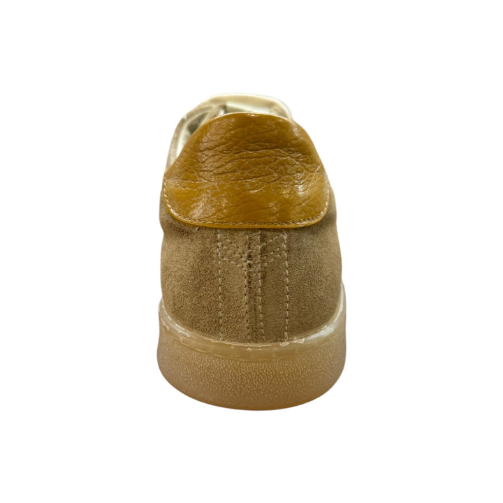 Sneakers in echt suède beige-oker