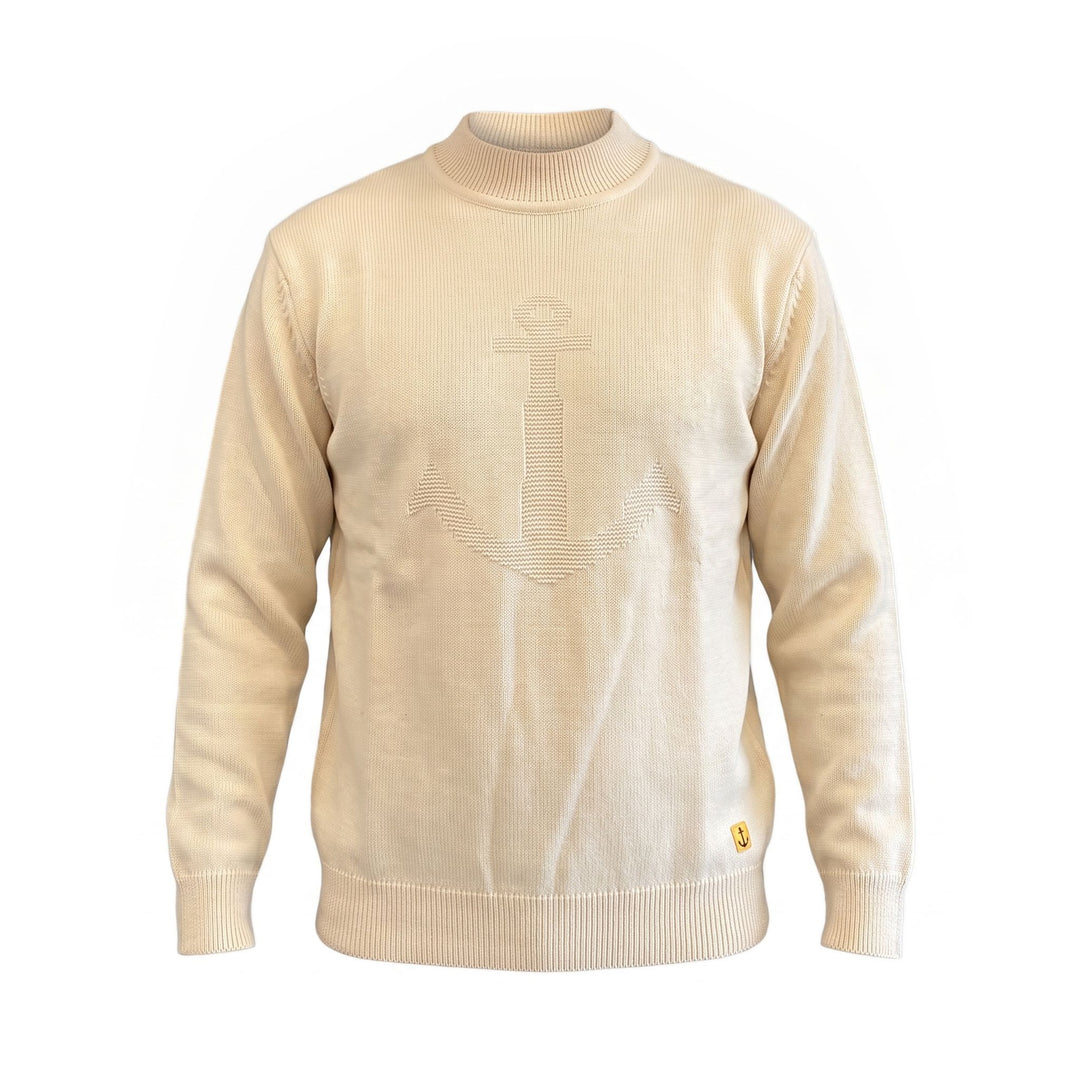 Armor lux Pul col montant Ancre Nature Naturale Blu - foto 1
