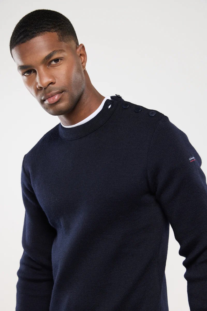 Armor lux Pull marin uni Fouesnant Homme Navire Blu Marino Blu - foto 3