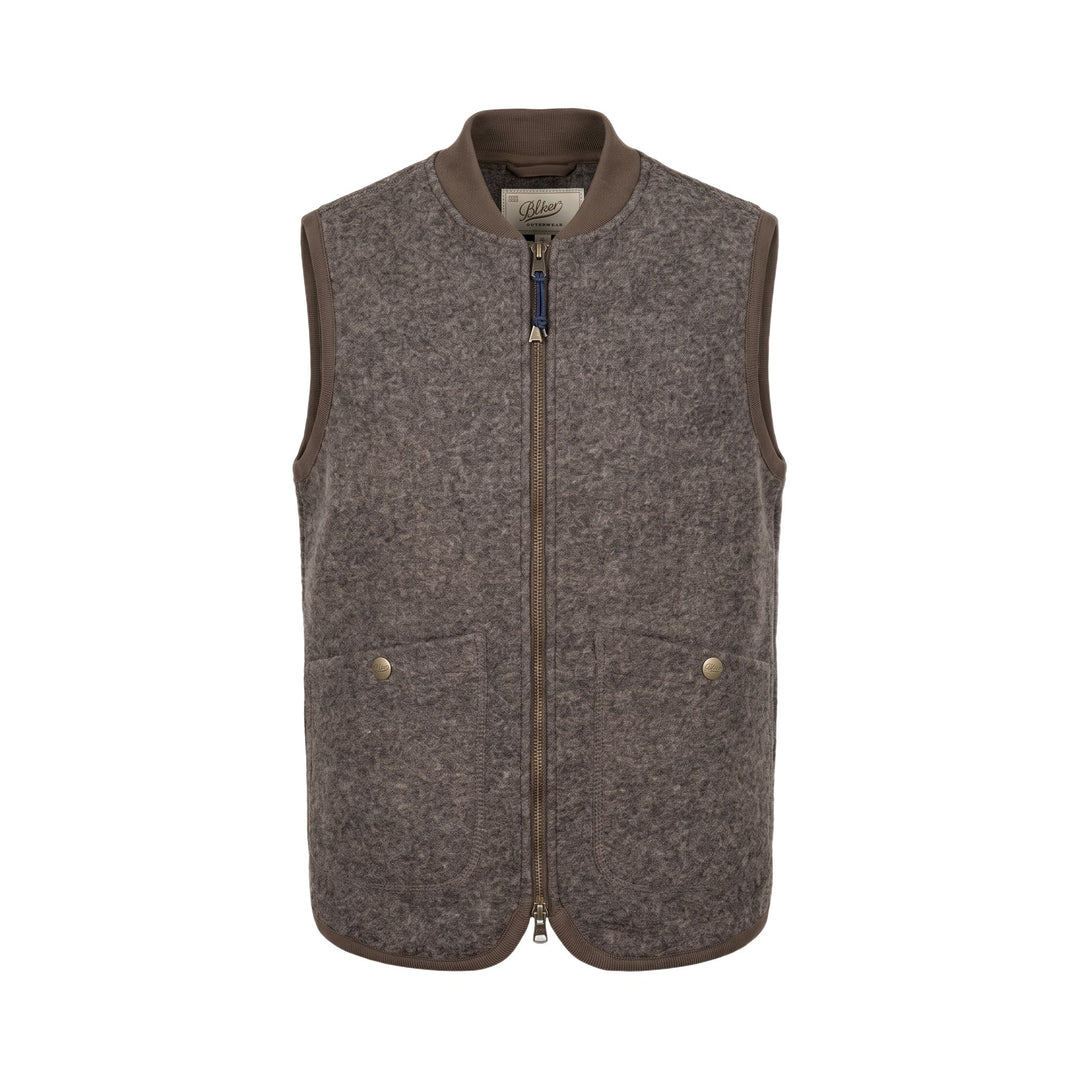 Bl'ker Vintage BOILED WOOL VEST WOLF DARK BROWN Marrone - foto 1