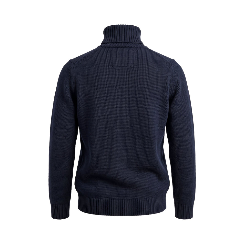 Bl'ker Vintage MAGLIONE COLLO ALTO FINEZZA5 MERINOS STEVE NAVY Blu - foto 2