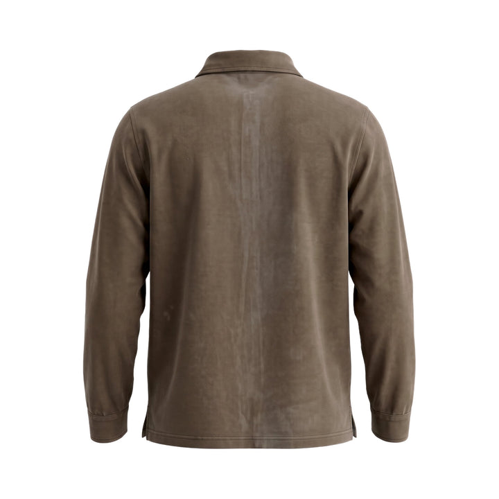 Bl'ker Vintage POLO 3 BOTT. MANICA LUNGA INTERLOCK BURLINGTON BROWN Marrone - foto 2