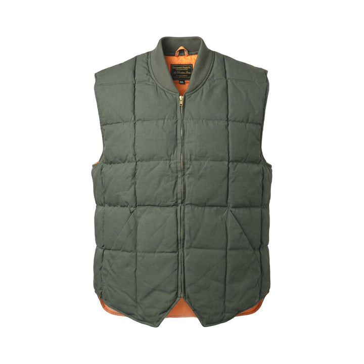 Chesapeake's DOWN VEST SEATTLE HBT WAXED DARK KHAKY GREEN Multicolor - foto 1